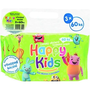 Туалетная бумага Happy Kids Kids Vlhcene Tp 3x60pcs 3×60 pcs