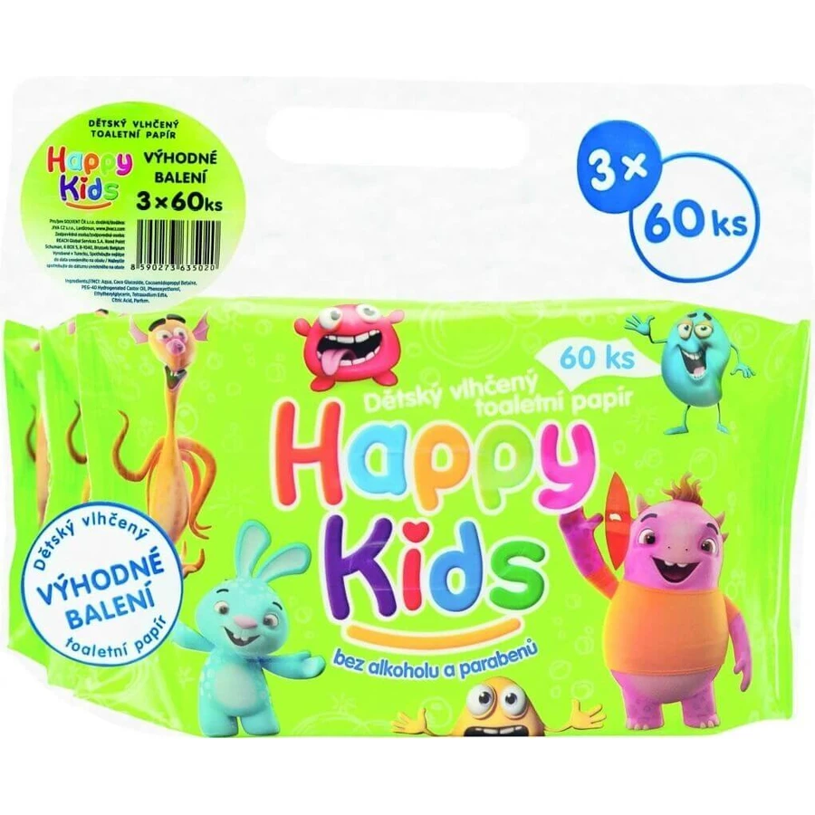 Туалетная бумага Happy Kids Kids Vlhcene Tp 3x60pcs 3×60 pcs: цены и характеристики
