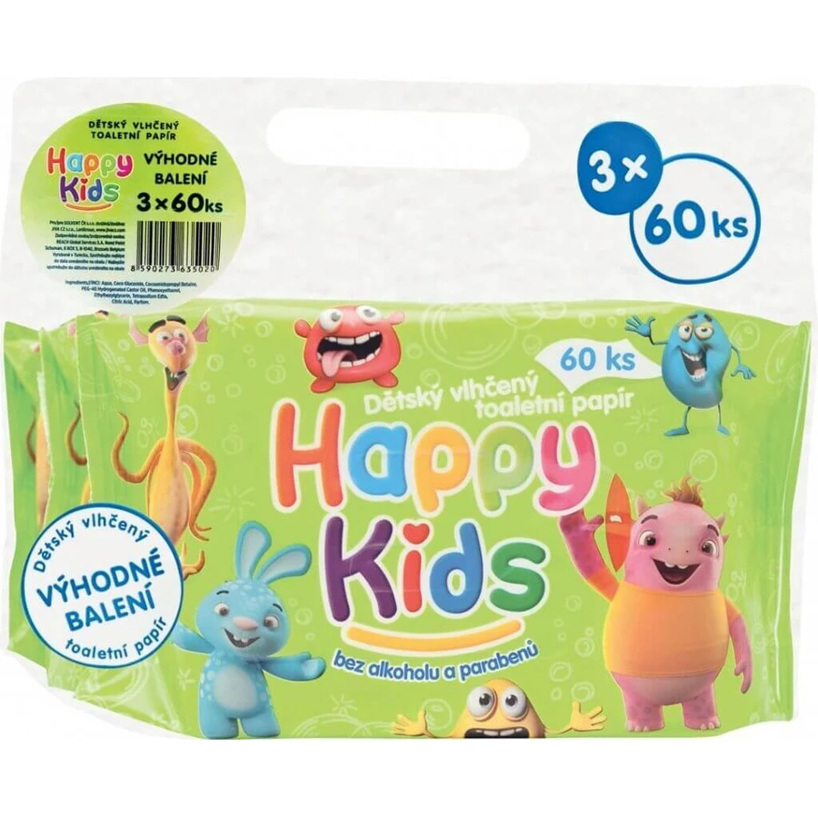 Туалетная бумага Happy Kids Kids Vlhcene Tp 3x60pcs 3×60 pcs: цены и характеристики