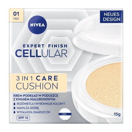 Nivea Cellular Expert Finish 3-в-1 Care Cushion, крем-попінг проти зморшок, 01 light, SPF 15, 15 г: ціни та характеристики