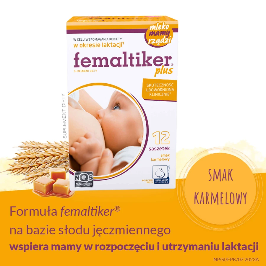 Femaltiker Plus Фемалтікер ​​Плюс, карамельний смак, 12 пакетиків: ціни та характеристики