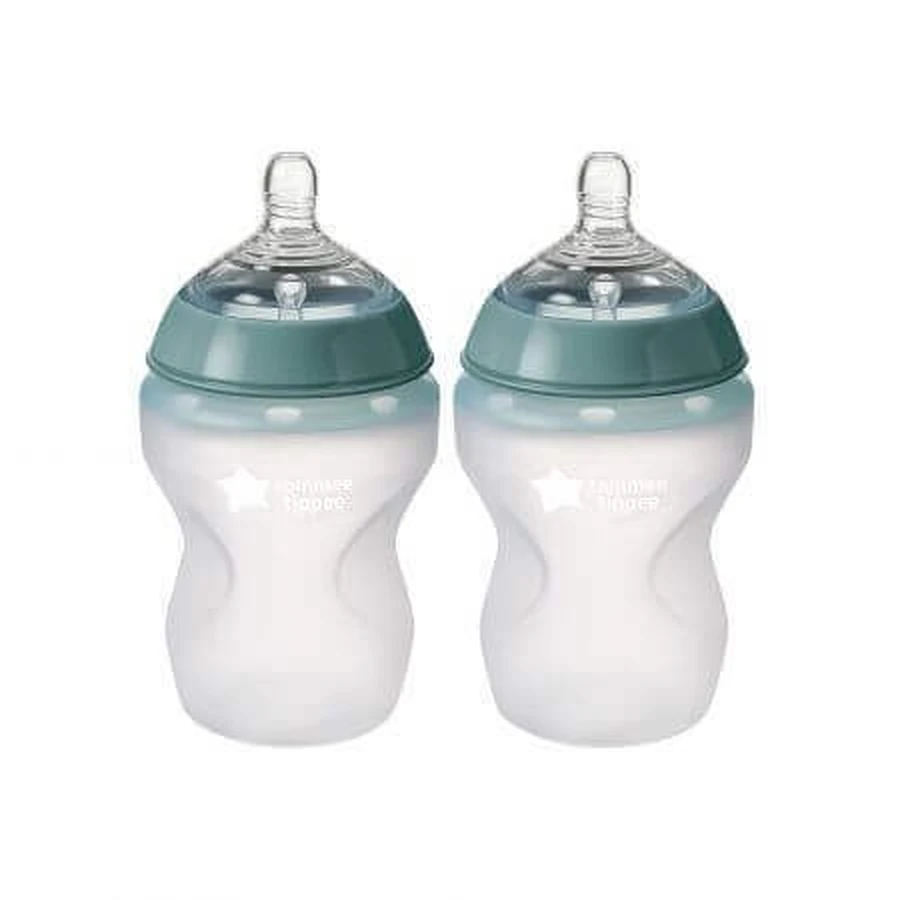 Силіконова пляшечка для годування Closer to Nature проти кольок, 2 шт, 260 мл, Tommee Tippee: ціни та характеристики