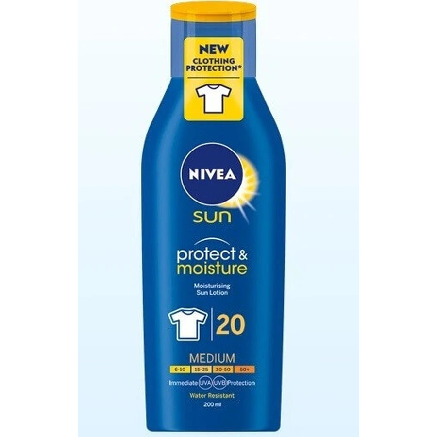 Nivea Sun Moisturizing Tanning Lotion OF20 1×200 мл, зволожуючий лосьйон для засмаги: ціни та характеристики