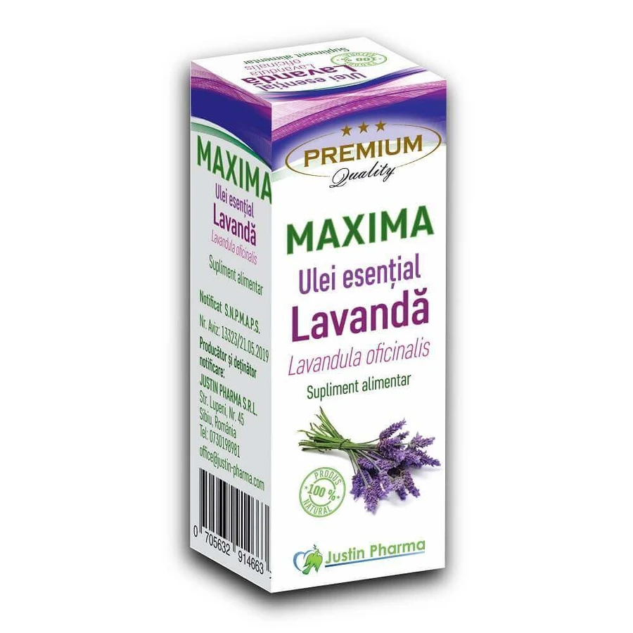 Эфирное масло лаванды Maxima, 10 мл, Justin Pharma: цены и характеристики