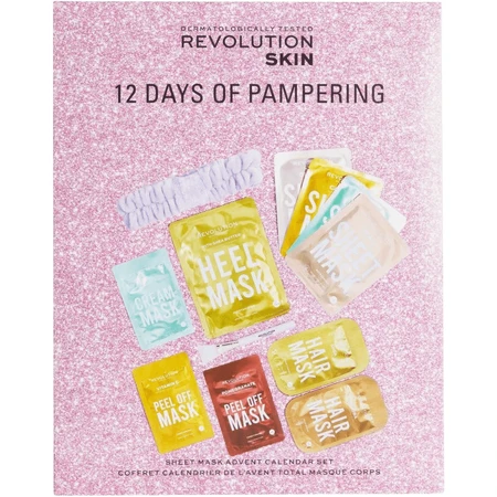 Revolution Skincare, 12 дней адвент-календаря масок для лица, тела и волос, набор из 12 штук: цены и характеристики