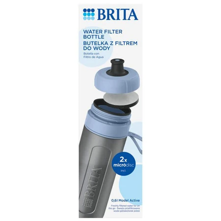 Brita Active, бутылка с фильтром 0,6 л, белая + фильтр MicroDisc, 2 шт.: цены и характеристики
