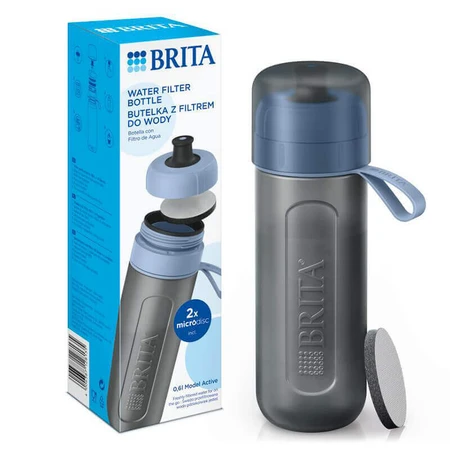 Brita Active, бутылка с фильтром 0,6 л, белая + фильтр MicroDisc, 2 шт.: цены и характеристики