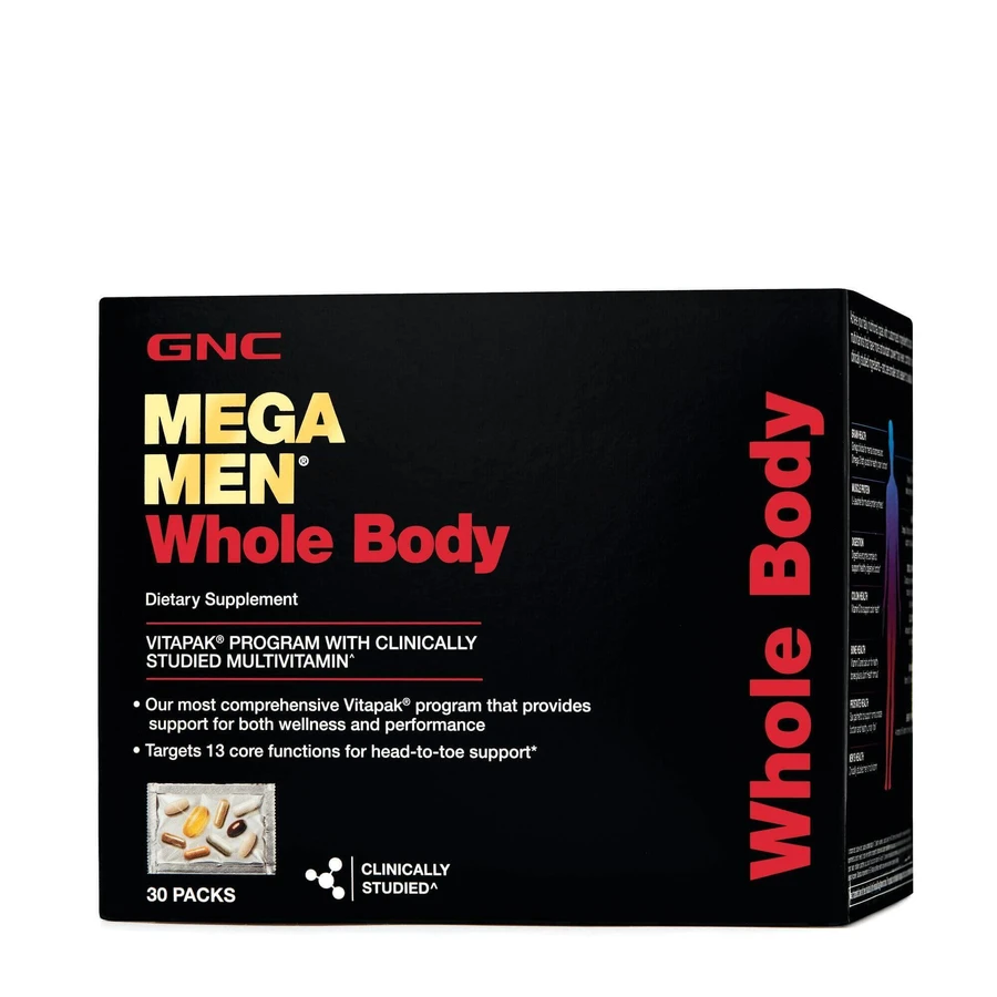 Gnc Mega Men Whole Body Vitapak Programme, мультивитаминный комплекс для мужчин, для всего тела, 30 пакетиков: цены и характеристики