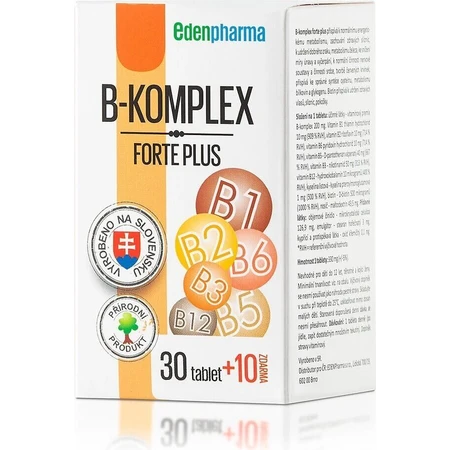 EDENPharma B-COMPLEX forte plus 1×40 tbl, 30+10 free: цены и характеристики