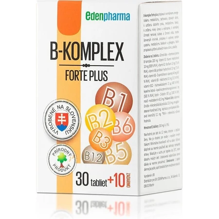 EDENPharma B-COMPLEX forte plus 1×40 tbl, 30+10 free: цены и характеристики