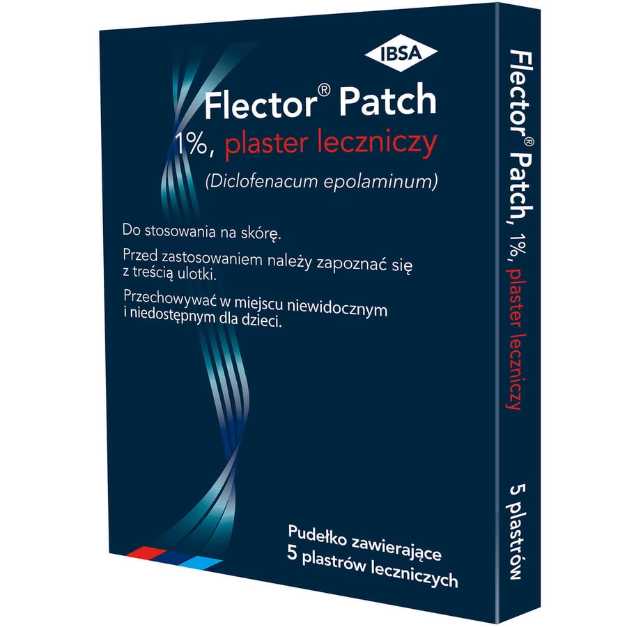 Пластир Flector Patch 1%, знеболювальний, 5 шт.: ціни та характеристики