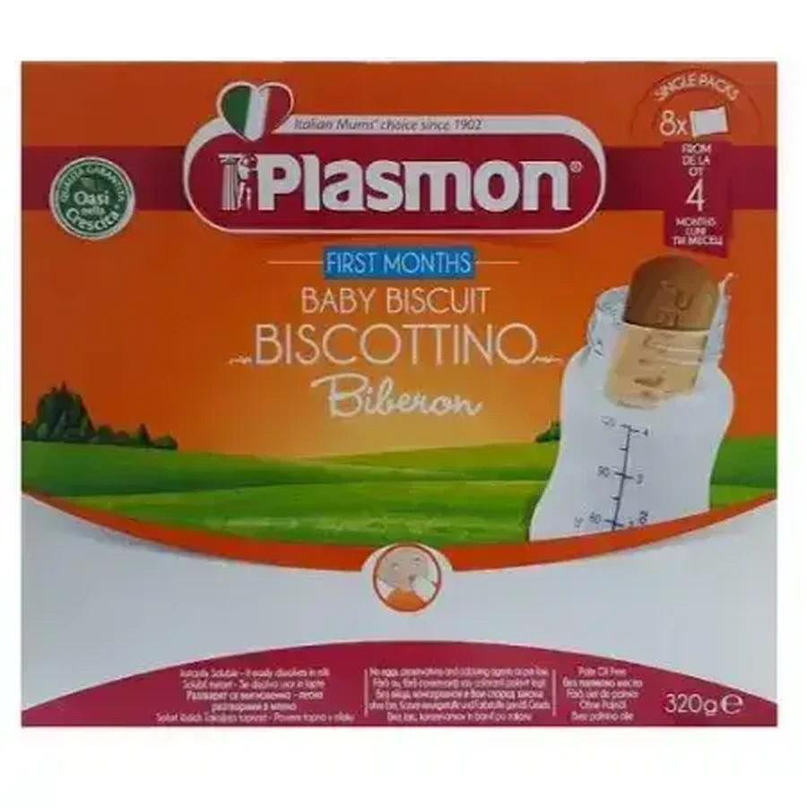 Дитяче печиво для пляшечки Перші місяці, +4 місяці, 320 г, Plasmon: ціни та характеристики