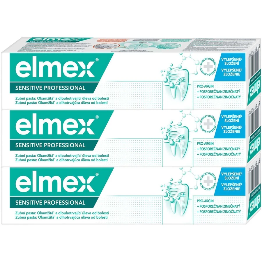 Elmex Sensitive Professional Ніжне відбілювання зубна паста для чутливих зубів 3 x 75 мл: ціни та характеристики