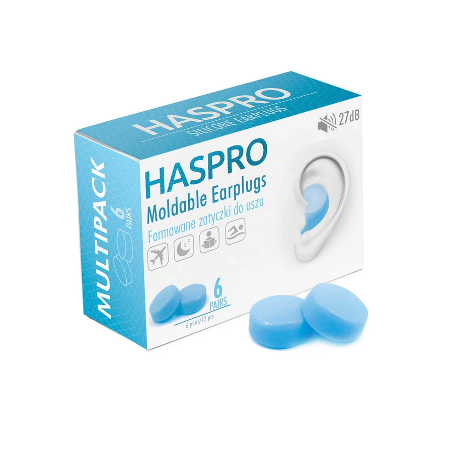 Haspro, формованные беруши, синие, 12 штук ДЕФЕКТИРОВАННАЯ УПАКОВКА: цены и характеристики