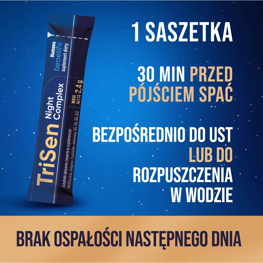 Нічний комплекс Humana Benelife TriSen, 2,4 г х 24 пакетики: ціни та характеристики