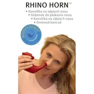 Чайник для промивання носа RHINO HORN 1×1, червоний, з мірником для солі