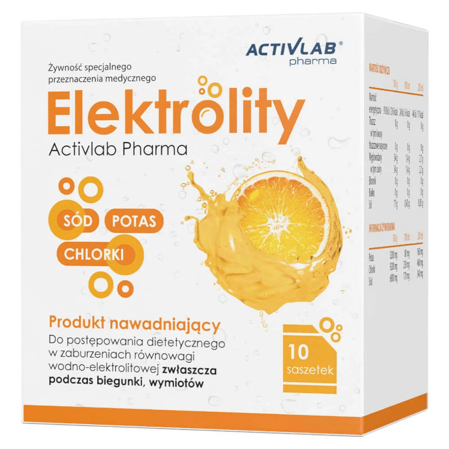 Activlab Pharma Електроліти, апельсиновий смак, 10 пакетиків: ціни та характеристики