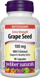 WEBBER NATURALS Grape Seed Extra Strong 100 mg 1×90 cps, пищевая добавка