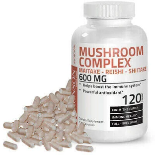 Грибной комплекс майтаке-рейши-шиитаке, 60 капсул, Bronson Laboratories