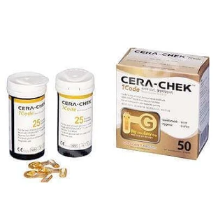 Тесты для определения уровня глюкозы в крови Cera Chek, 50 штук, Etalon Medical