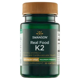 Swanson Real Food K-2, вітамін K 200 мкг, 30 капсул по 30 ел
