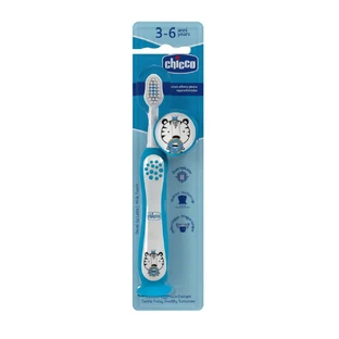 Детская зубная щетка Indigo, 3-6 лет, голубая, Chicco