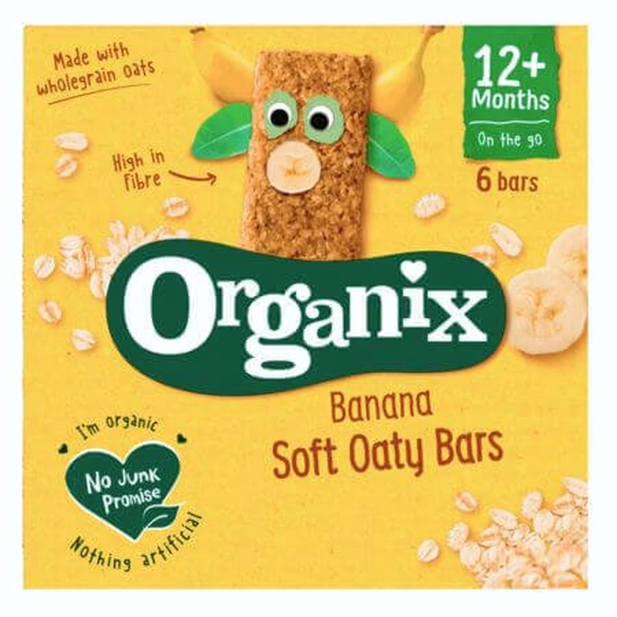 Батончик Organix Banana Soft Oaty Bars органічний, для дітей з 12 місяців, 6 шт. по 23 г: ціни та характеристики