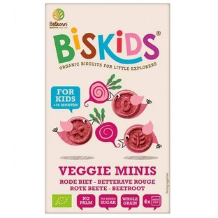 Belkorn BISkids Органічне дитяче цільнозернове міні-печиво з буряком без цукру 120 г