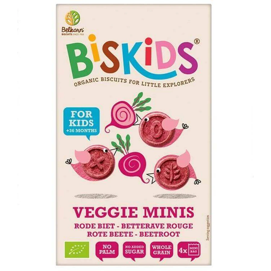 Belkorn BISkids Органічне дитяче цільнозернове міні-печиво з буряком без цукру 120 г: ціни та характеристики