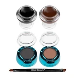 Набор Sprancene Kit, Kiss Beauty, подходящая подводка для глаз, 2 геля Sprancene, 2 румяна Sprancene, кисть, черно-коричневый