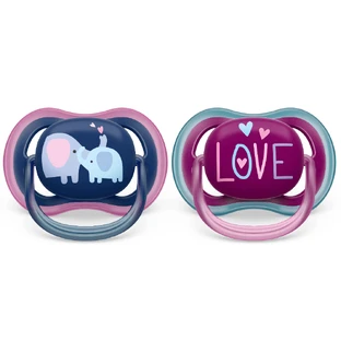 Пустушки Philips Avent Ultra Air, +18 місяців, 2 штуки, синя та червона з дизайном, SCF349/18, Philips