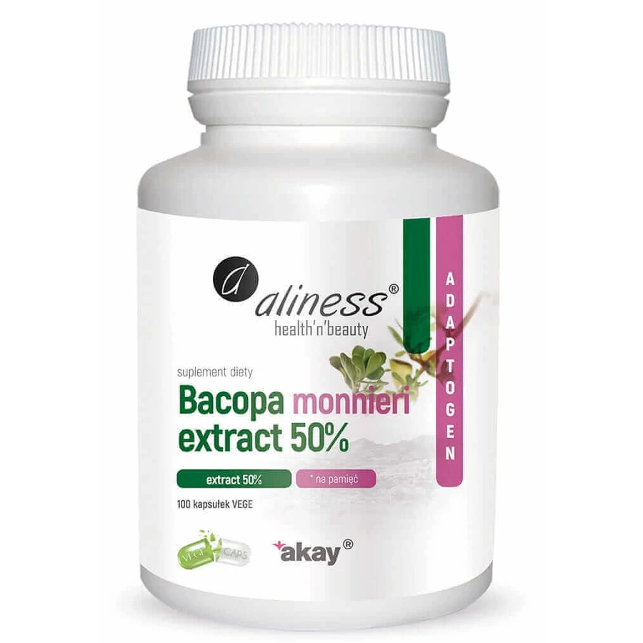 Bacopa monnieri Брахмі екстракт 50% 500 мг (100 капс.) Готовність: ціни та характеристики