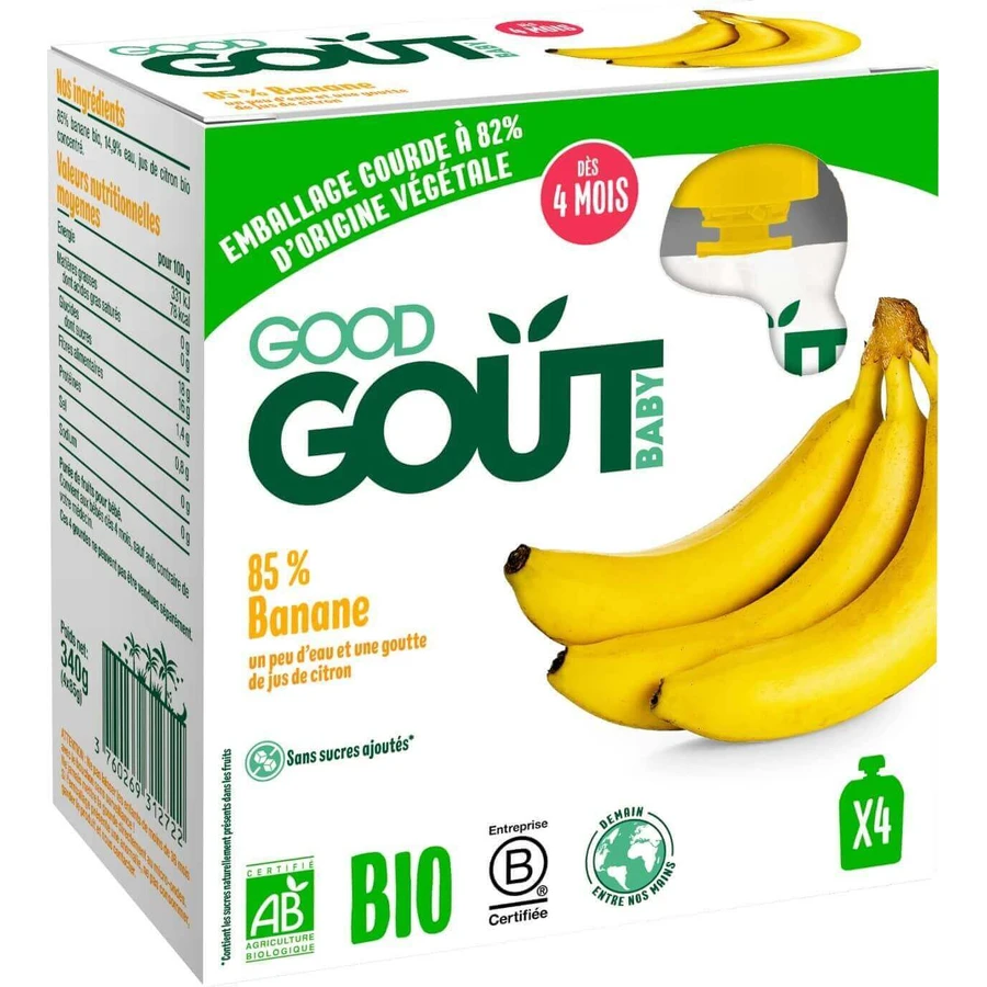 Good Goût Good Gout Organic Banana 4 x 85 г: цены и характеристики