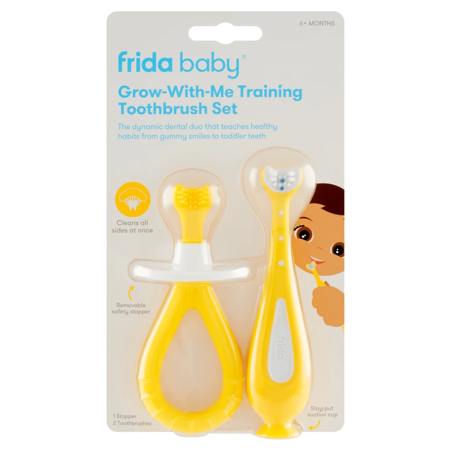 Frida Baby Grow With Me, набор для обучения пользованию зубной щеткой для малышей, с 6 месяцев: цены и характеристики