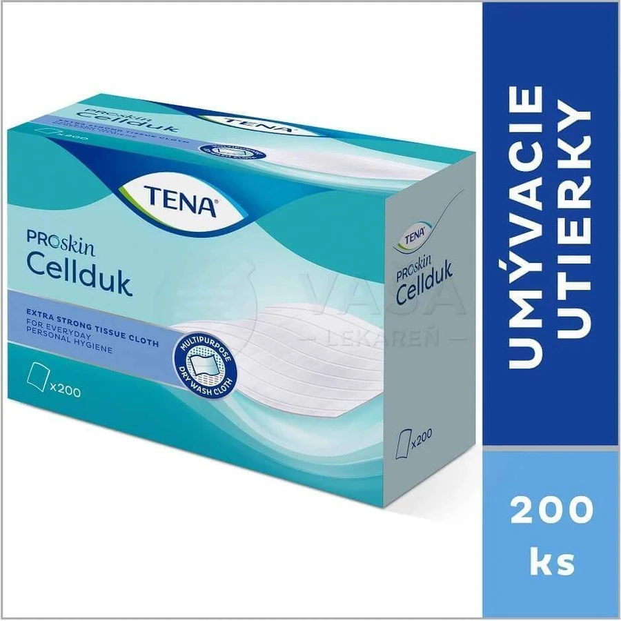 TENA Cellduk Мочалки для людей с недержанием 1×200 шт, салфетки 25×26 см: цены и характеристики