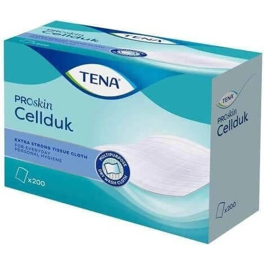 TENA Cellduk Мочалки для людей с недержанием 1×200 шт, салфетки 25×26 см: цены и характеристики