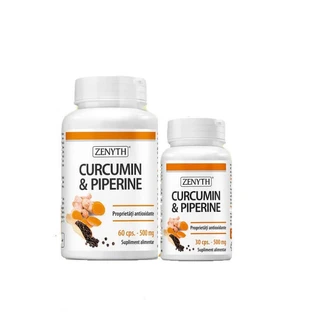 Комплект Куркумін та піперин Zenyth Pachet Curcumin & Piperine, 60 + 30 капсул