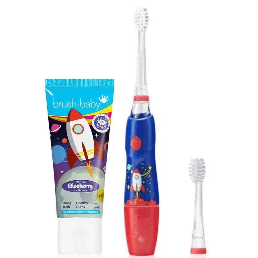 KidzSonic Набор зубных щеток KidzSonic Rocket + черничная зубная паста, детская щетка: цены и характеристики