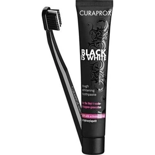 Набір CURAPROX Black is White + CS 5460 1×1, відбілююча зубна паста 90 мл + зубна щітка CS 5460
