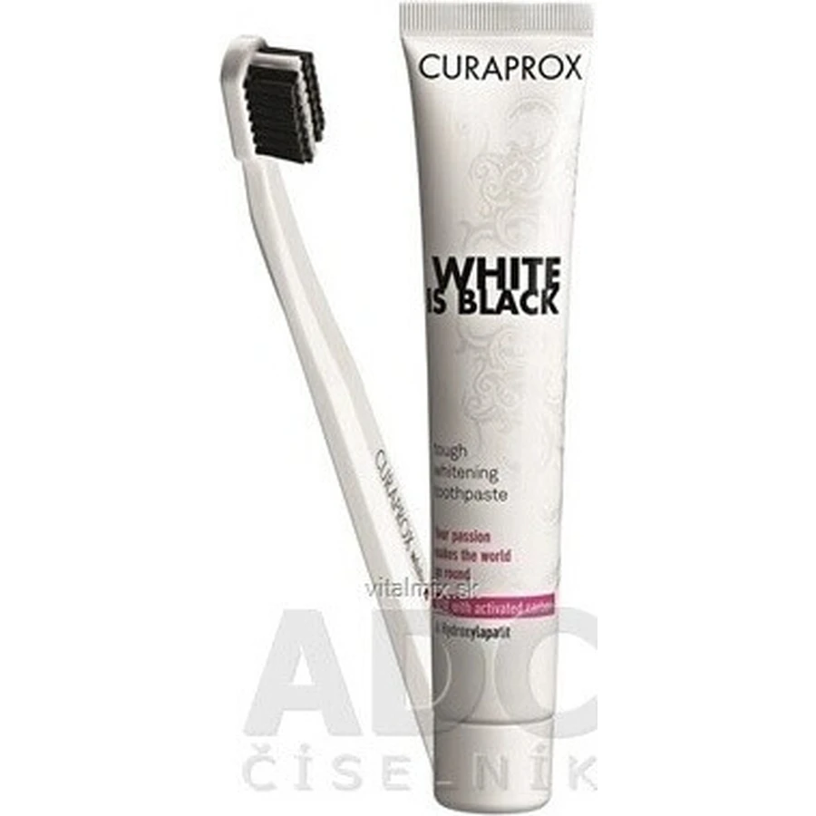 Набір CURAPROX Black is White + CS 5460 1×1, відбілююча зубна паста 90 мл + зубна щітка CS 5460: ціни та характеристики