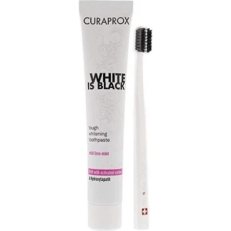 Набір CURAPROX Black is White + CS 5460 1×1, відбілююча зубна паста 90 мл + зубна щітка CS 5460: ціни та характеристики