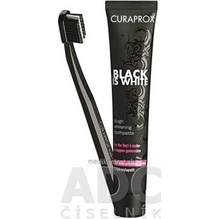 Набір CURAPROX Black is White + CS 5460 1×1, відбілююча зубна паста 90 мл + зубна щітка CS 5460: ціни та характеристики