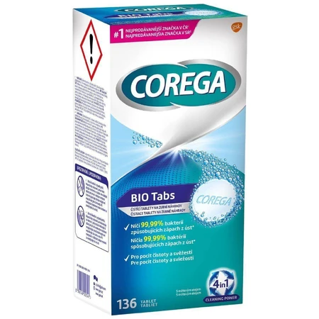 Таблетки для фиксации протезов Corega Bio Tabs 136 шт: цены и характеристики