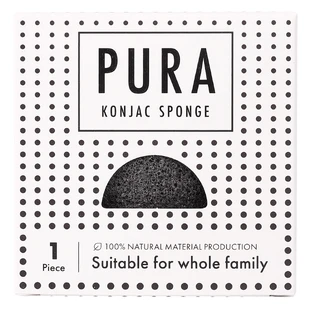 Sister Young Pura, губка для мытья лица из конжака, черная, 1 шт.