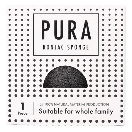 Sister Young Pura, губка для мытья лица из конжака, черная, 1 шт.: цены и характеристики