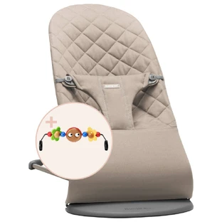 Гойдалка BabyBjorn Bliss BabyBjorn Bliss з іграшковим баром в комплекті, 3,5 - 13 кг, пісочно-сірий, BabyBjorn