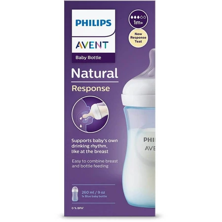 Пляшечка Philips Avent Natural Response 260 мл, 1м+, синя: ціни та характеристики
