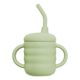 Силиконовая трость с соломинкой, 6 месяцев+, Raw Green, Appekids