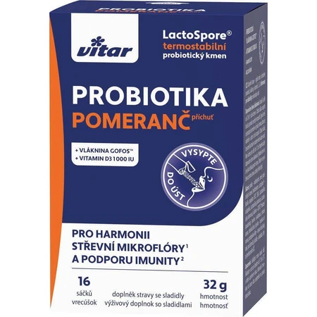 Vitar Пробіотики + клітковина + віт.С, D 16 пакетиків: ціни та характеристики