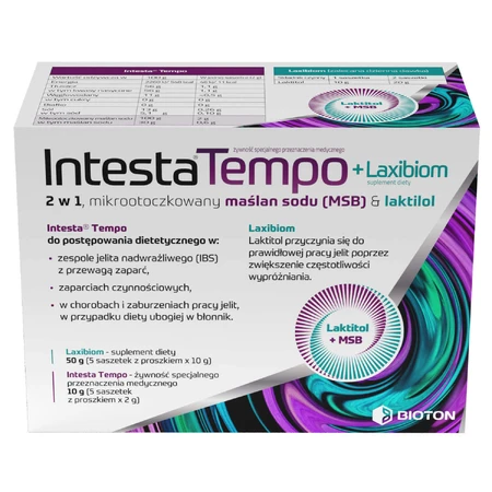 Intesta Tempo + Laxibiom, 10 пакетиков: цены и характеристики